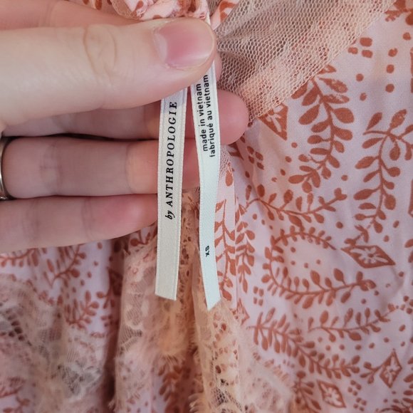 Anthropologie Pink Lace Dress - Picture 8 of 9